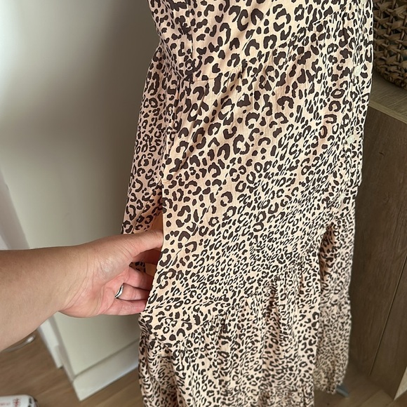 NWT GAP Tiered Cami Leopard Print button down Women's Dress with pockets Size 12 - Picture 6 of 15